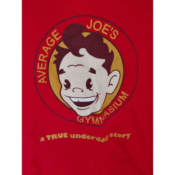 Vintage Dodgeball T Shirt Mens L Red Average Joe's Movie Promo Tee Y2K 2004 - Picture 2 of 10